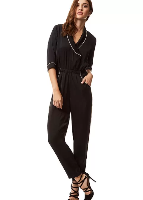 Pyjamas-Bluebella Kara Playsuit Black