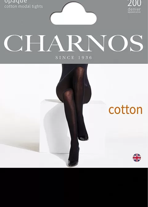 Tights-Charnos Cotton Modal Tights Black