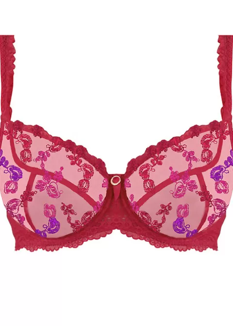 Bras-Empreinte Flora Underwired Low Necked Bra Rouge Tentation