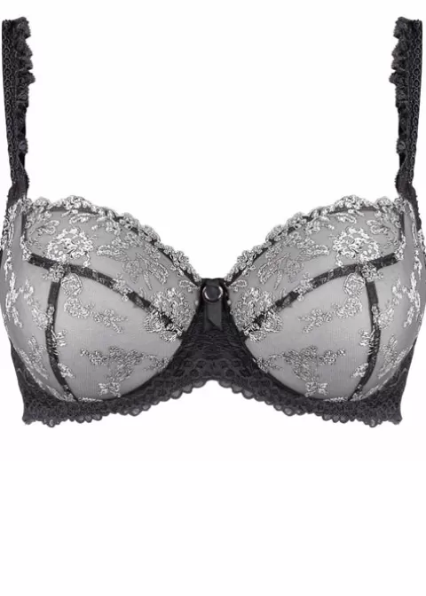 Bras-Empreinte Flora Underwired Low Necked Bra Gris Smoke