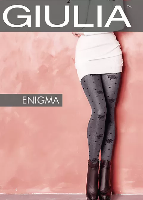 Tights-Giulia Enigma 150 Fashion Tights Light Grey Marl