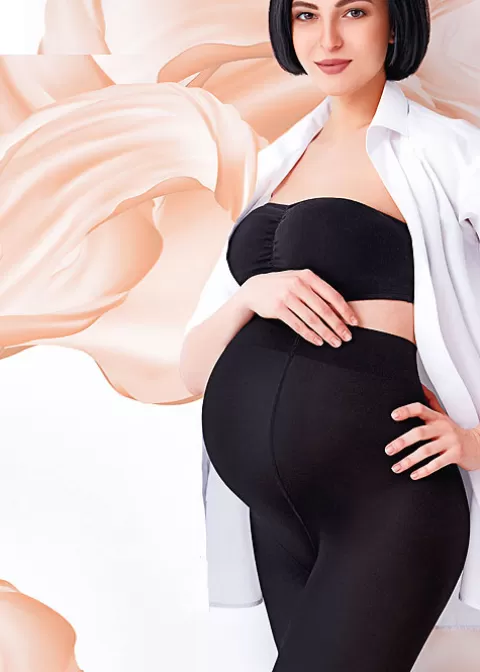 Tights-Giulia Mama Cotton 200 Tights Nero