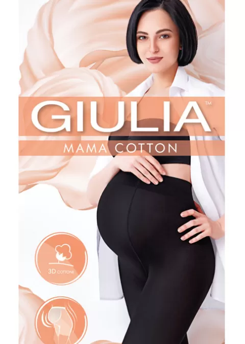 Tights-Giulia Mama Cotton 200 Tights Nero