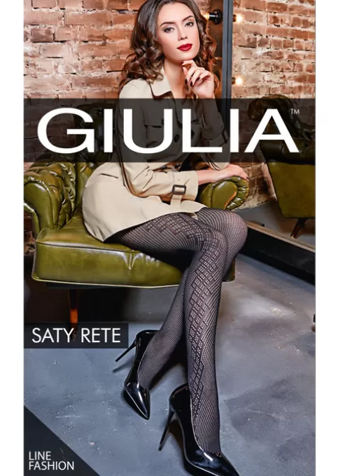 Tights-Giulia Saty Rete 100 Fashion Tights N.7 Nero