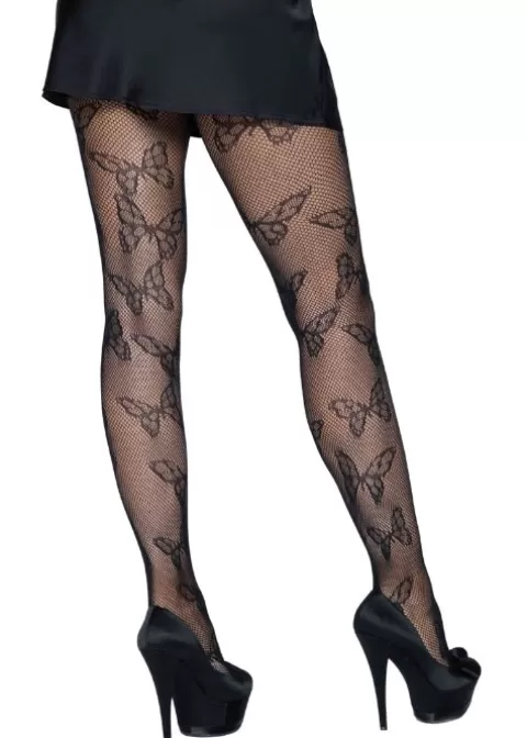 Tights-Leg Avenue Butterfly Net Tights Black