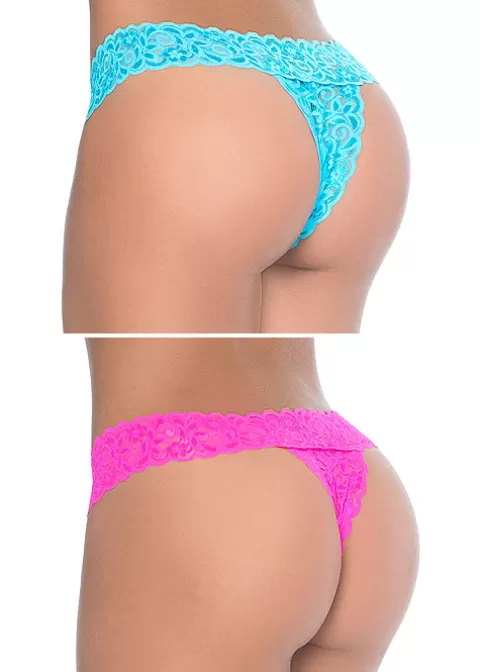 Briefs-Mary Portas Mapale Small Details Peekaboo Crotchless Lace Thong White