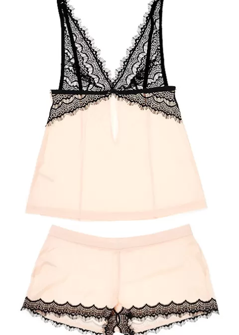 Pyjamas-* Mimi Holliday Bisou Bisou Zoo Shoulder Cami And Shortie Apricot Black