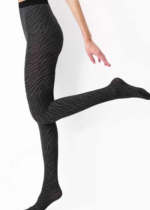 Tights-Oroblu City Savana Serpent Tights Grey Serpent