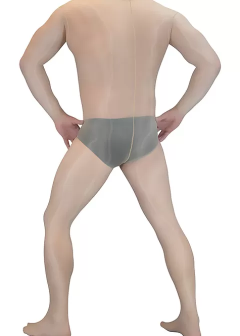 Bodystockings-Pearl and Poseidon Bacchus Sheer Glossy Long Sleeved Bodystocking For Men