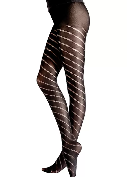 Tights-Pretty Polly Spiral Tights Black