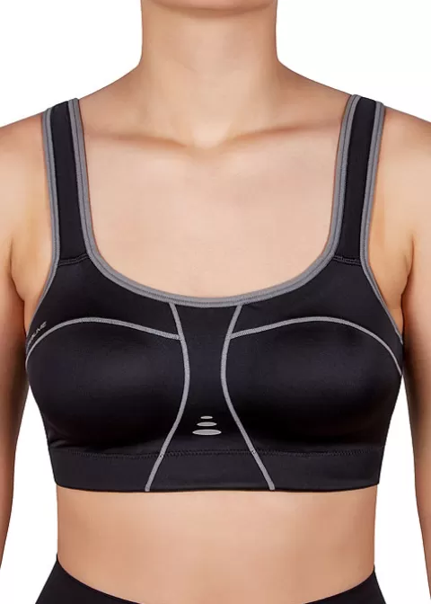 Bras-Pure Lime Padded Athletic Bra Black