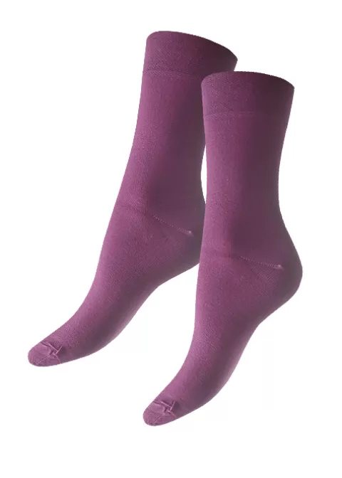 Socks-Tiffany Quinn Platinum Range Bamboo Comfort Top Socks 3Pp Mixed Plum